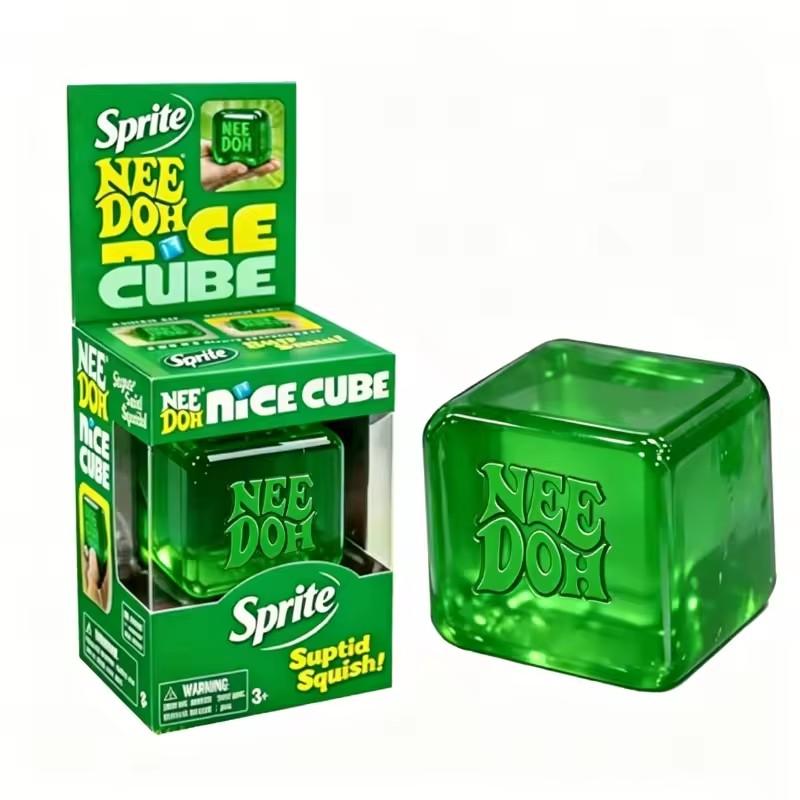 .Dr Pepper x Nee Doh Nice Cube Сквиши Игрушка для снятия стресса, Мягкий кубик-фиджет для сжатия, Подарок и для взрослых, Сенсорная игрушка для снятия тревожности