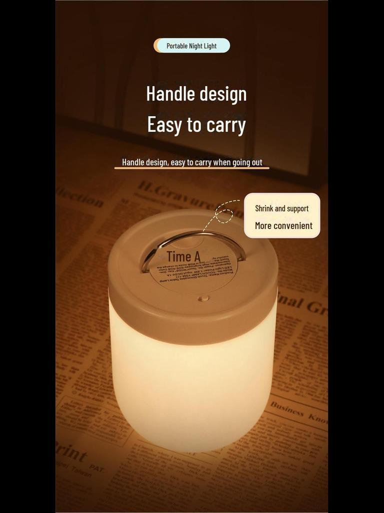 Креативный портативный светодиодный ночник для спальни, зарядка через USB, атмосферный барный светильник