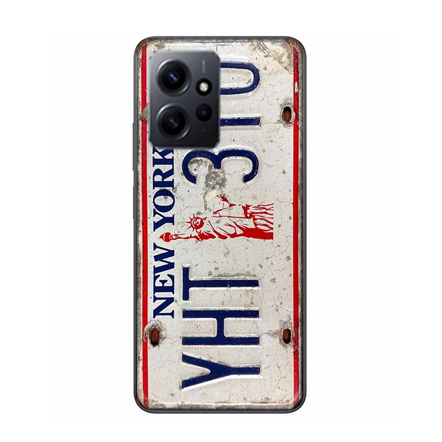 License New York Plate Number Phone Case For Redmi Note 14 15 Pro 5G 13 12 Pro Plus 11 11T 11E 11S 10 Pro 10S 9 9S Cover Cell Cl