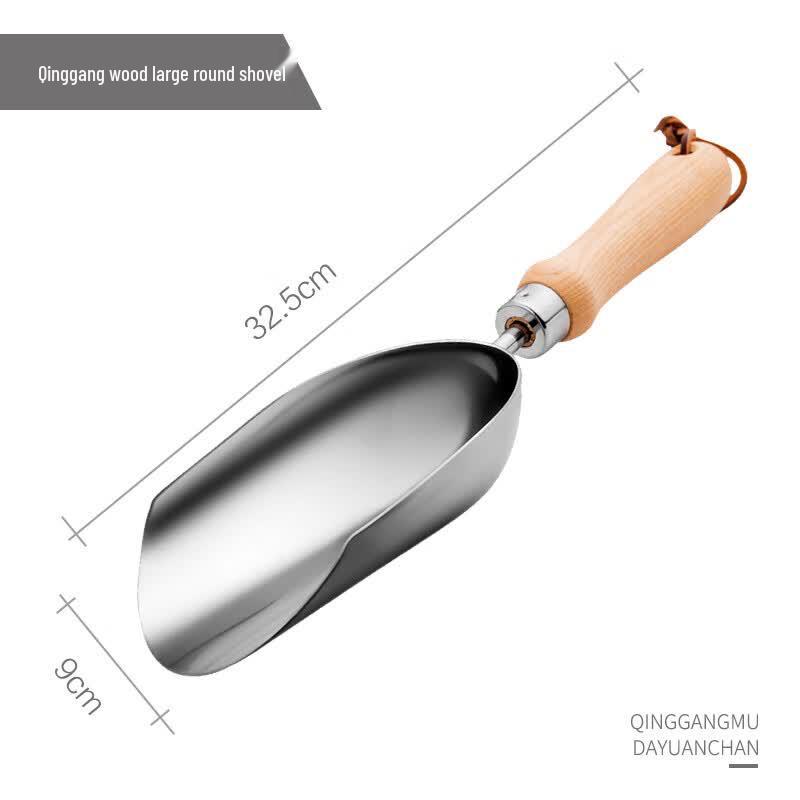 KAZZ Stainless Steel Wood Handle Garden Shovel
