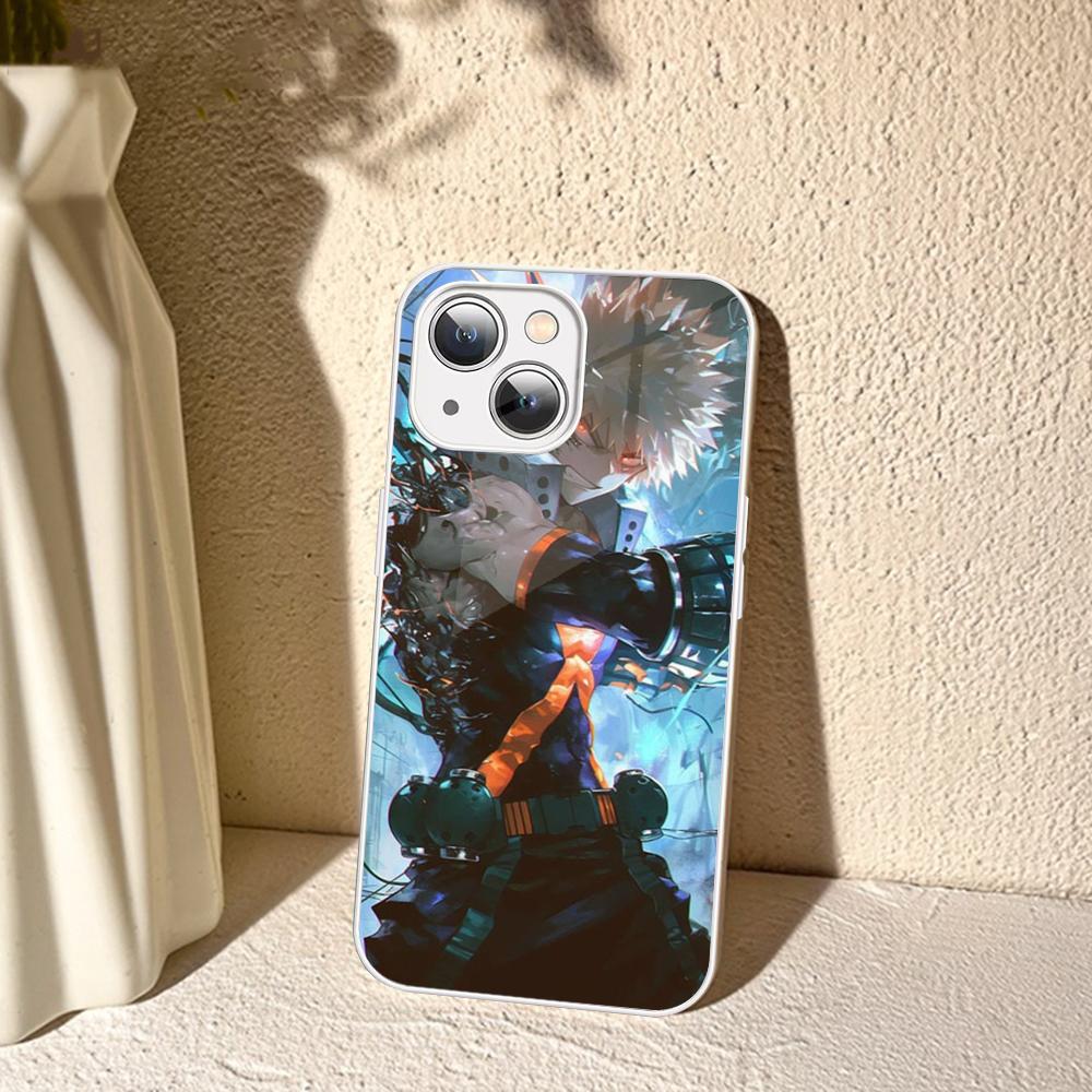 Мультяшный чехол для телефона B-Bakugo K-Katsuki для iPhone 14 13 12 Mini 11 Pro XS Max X XR 14 Plus Закаленное стекло