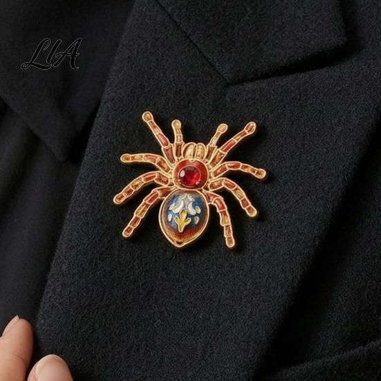 Забавные подарки на Хэллоуин, Готическая брошь-булавка в виде паука, Декор из цветных страз, Ретро броши со стразами, Декоративная булавка из сплава для лацкана, Пиджаков И