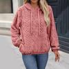 Women's Plush Fabric Long Sleeve Loose Hooded Pullover Sweatshir
