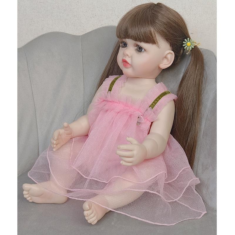 Fashion 55cm Simulation Baby Doll Silicone Reborn Doll Cute Lifelike Princess Girl Toys For Children Kids Gift