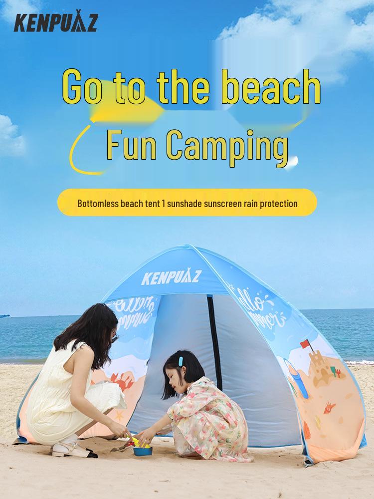 Kids' Quick-Open Beach Tent: Folding, Ultra-Portable Outdoor Camping Gear