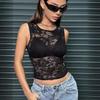 Spring and Summer Women Elegant Single Layer Lace Bra-less Slim Slim Tank Top
