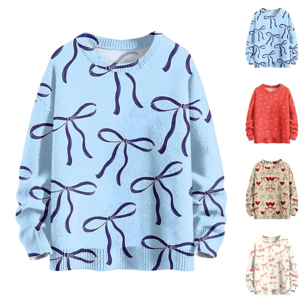 Счастливые толстовки для женщин вязаный свитер симпатичная рубашка осенний круглый вырез пуловер топы