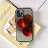 Tomato Fruit Clear Korean Cute ins Phone Case For iPhone 17,16,15,14,13,12,11 Plus,Pro Max,XS,Colored Silver Plated Inside Cover