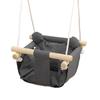 Baby Swing With Adjustable Height For Children Aged 9 36 Months 40x40x110 180 Cm Gray And Wood