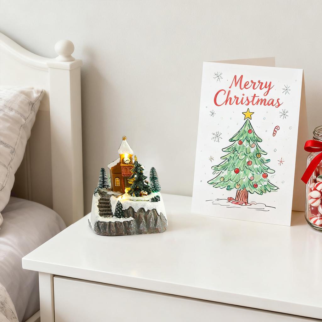 Glowing Gingerbread House With Lights - Animated Christmas Decoration For Indoor Festive Display