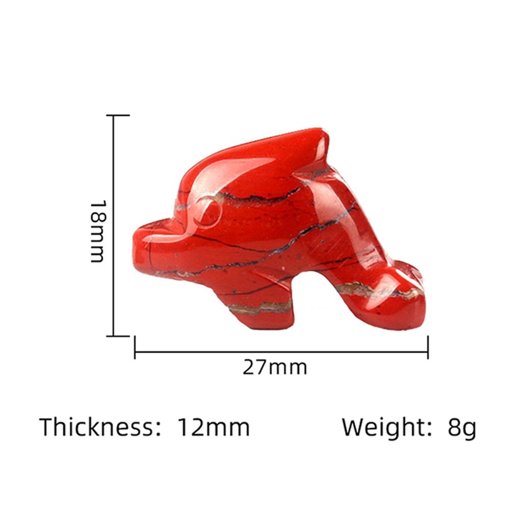 2Pcs/Pack Natural Semi-Precious Stone Ornament Decoration Dolphin Shape Healing Gems Home Decor Christmas New Year Small Furnishings Jewelry 18x27 Mm