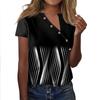 Жен. Футболка Футболка С принтом Пуговицы С короткими рукавами Повседневные Выходные Мода V-образный вырез Обычный Топ