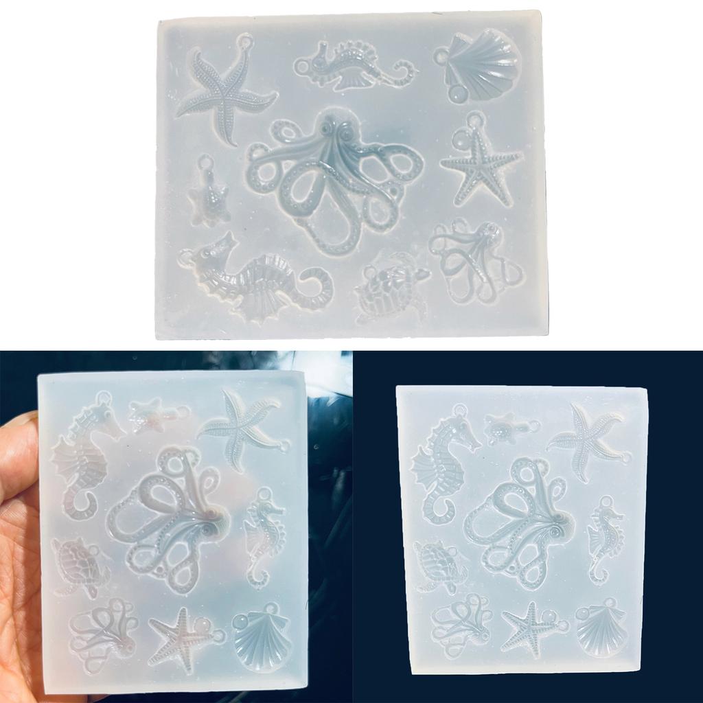 Гибкая форма для подвески, силиконовые формы для рукоделия, форма для брелка серии Ocean, силиконовый подарок для ручного изготовления любовника