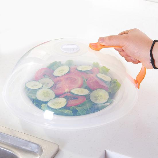 Защитная крышка от брызг для микроволновой печи, 10,24 дюйма, прозрачная крышка для микроволновки с ручкой, подходит для стандартных обеденных тарелок и мисок, без BPA, можно мыть в посудомоечной машине