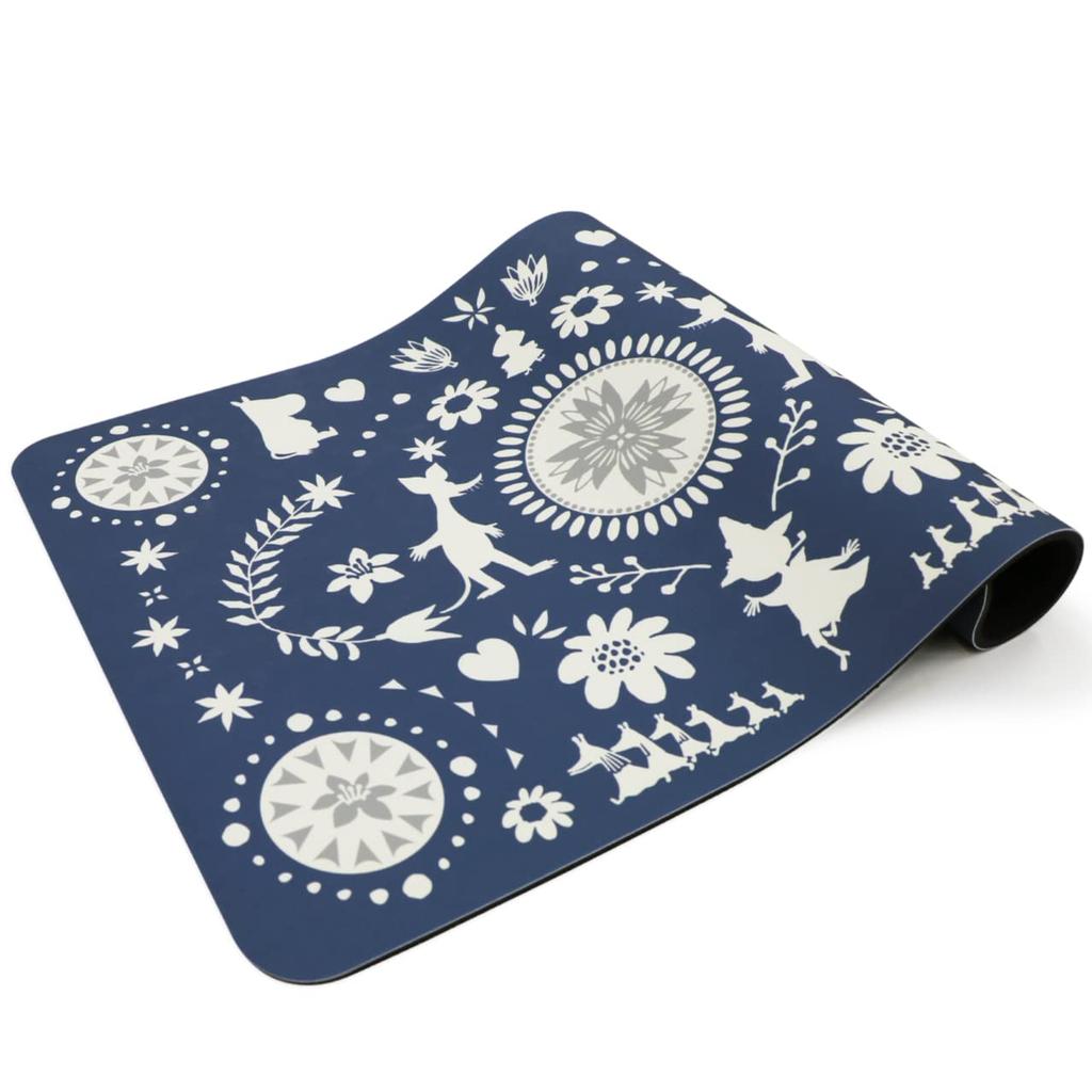 Yokozuna Creation Moomin Bath Mat Earth Powder Soft Bath Size (Diatomaceous Mat, Fork, Navy, M)