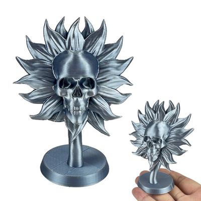 Подставка в виде черепа, фигурка на тему подсолнуха, напечатанная на 3D-принтере, непослушный скелет в горшке, столы, полки, яркий настольный декор