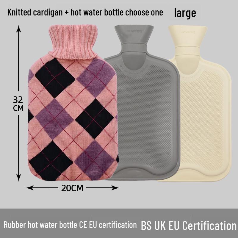 Old-Fashioned Rubber Hot Water Bottle for Stomach Warming