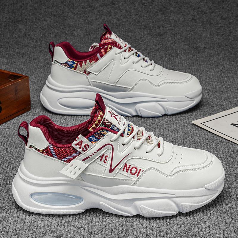Spring Autumn New Platform Sneakers for Men Fashion Sports Casual Shoes Male White PU Leather Running Shoes Man
