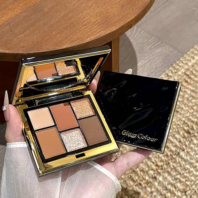 Палетка теней для век Magic Color Chocolate Black Gold, шесть цветов, Роскошные и мерцающие землистые оттенки, Высококачественная и изысканная