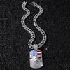 Iced Out American Flag Eagle Charm Pendant Necklace Crystal Cuban Chain Ideal Gift for Culture Lovers