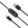 3PCS 5V3A TypeC Interface Power Adapter Power Cord with Switch for Raspberry Pi 4B