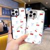 Чехол для телефона с вишневым бантом подходит для премиального стекла iPhone 17 и противоударного жесткого чехла iPhone 16.