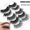 Natural Long Volume Fluffy Wispies Eye Lash Extension False Eyelashes 3D Mink Hair Crisscross