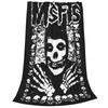 Вязаный плед с принтом рок-группы Misfits, фланелевый плед для спальни, дивана, легкое покрывало