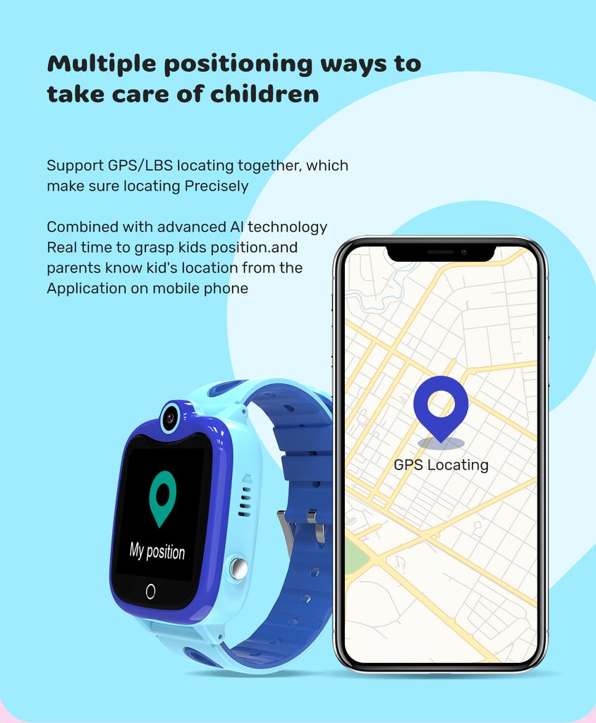Kids Gps Smart Watch D06s Pedometer Positioning Ip67 Waterproof Smartwatch Children Safe Smartwrist Band Android Ios
