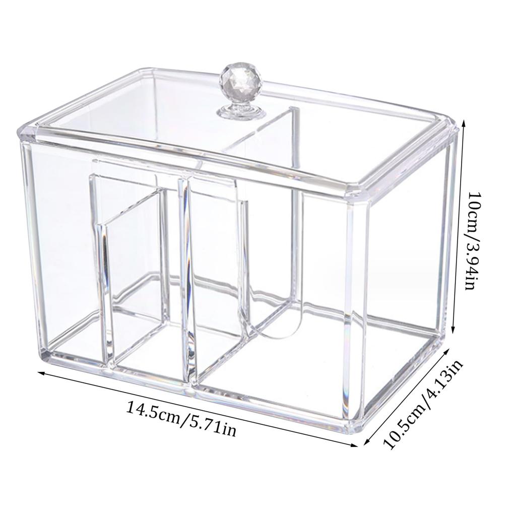 Qtip Holder, Cotton Swabs Holder Jars with Lids Vanity Storage Jars for Cotton Ball, Swabs Floss, Makeup Sponges Organizer