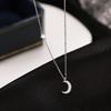Banyan Tree S925 Silver Star & Moon Clavicle Necklace - Korean Niche Design with Diamond Accent
