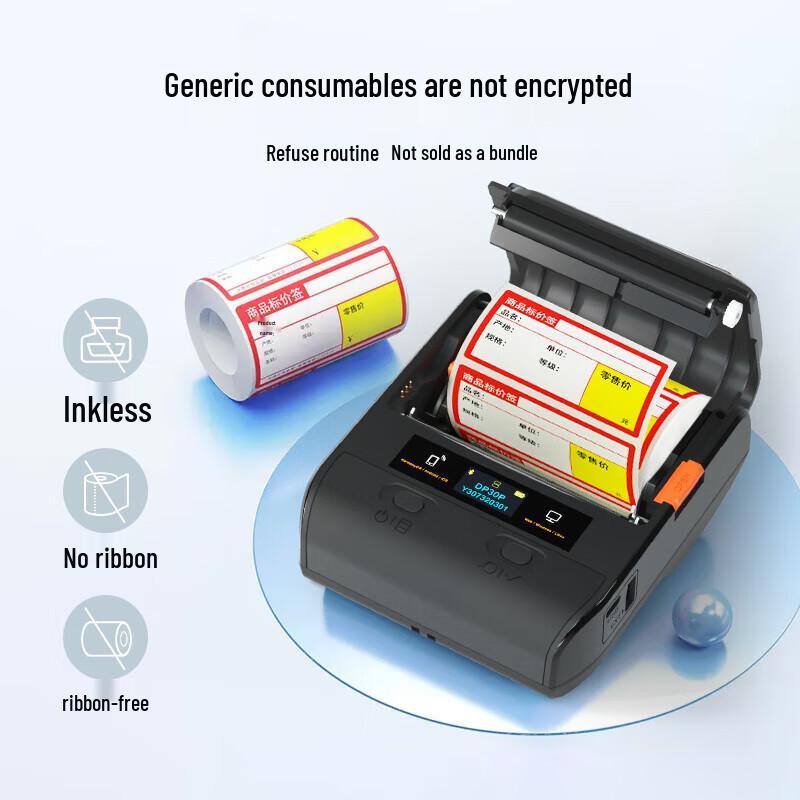 Detong Smart Thermal Handheld Label Printer DP30P CN plug (adapter included)