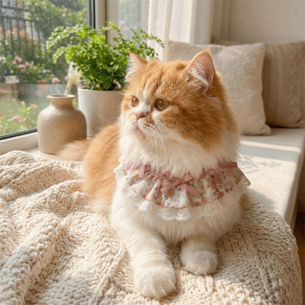 Cartoon Pet Cat Scarfs Adjustable Cat Drool Towel Stylish Cat Clothes Cat Accessories