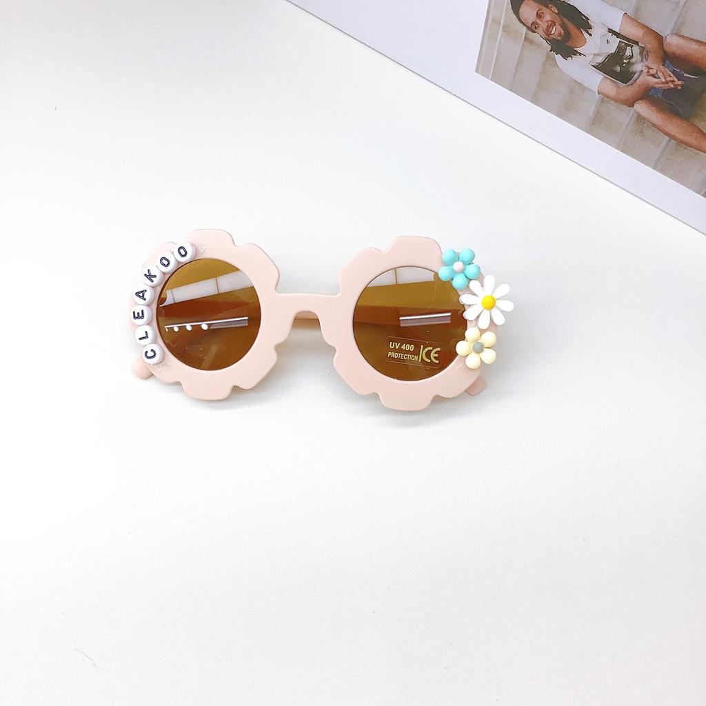 Fashion Children'S Sunglasses Flowers Cute Travel Concave Shape Sunscreen Uv Protection Baby Sunglasses Glasses
