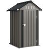 Metal Tool Shed 1,17 m², Storage Shed with Gable Roof, Ventilation, Lock, Gloves, 122 x 121 x 192 cm
