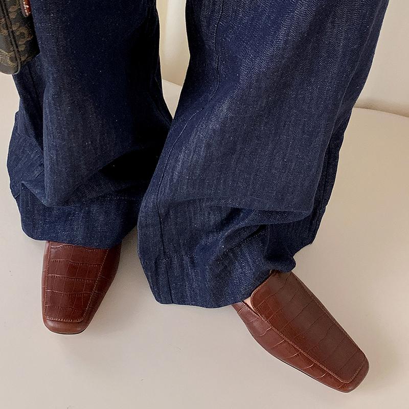 Модные женские ретро полусабо Мюли из натуральной кожи на низком каблуке с квадратным носком, повседневная обувь, женские тапочки, лето 2025, новинка