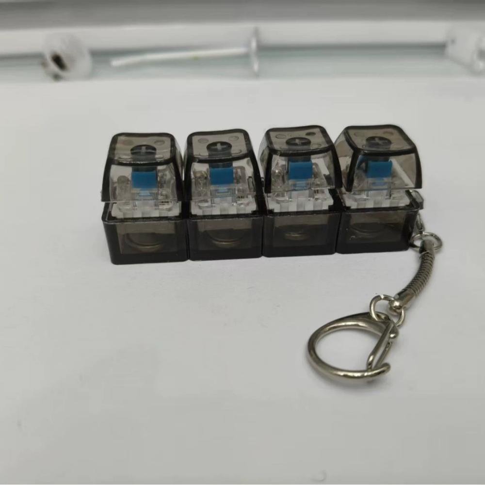 Cute 1 Buttons Keyboard Fidget Keychain Keyboard Clicker Mechanical Keyboard Keyring Stress Relief Toys Gift For Girlfriend
