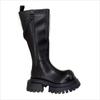 Женские сапоги на платформе до колена, брендовые зимние туфли на высоком каблуке из кожи 2025 года, трендовые дизайнерские готические мотоциклетные ботинки на толстой подошве Mujer