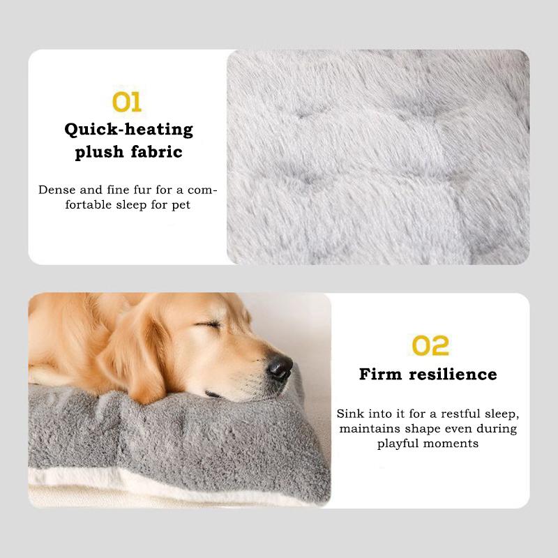 Pet Bed Winter Warm Fleece Pad Thickened Dog Mat Large Size Pet Bedding Soft Plush Cushion Non Slip Bottom Washable Pet Pad