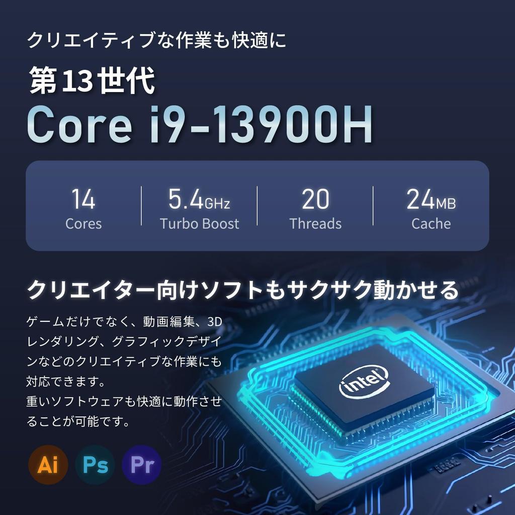 Skynew Mini Gaming PC Windows 11 Pro Intel 13th Generation Core RTX 4060 32GB DDR5 RAM 1TB NVMe SSD 6E Bluetooth LAN HDMI / i9-13900H / / / / Wi-Fi /