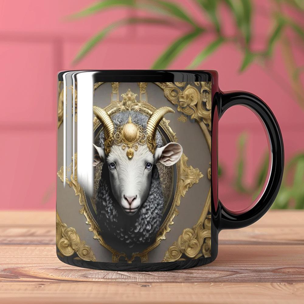 Керамическая Кофейная Кружка с Тигром и Львом, 3D Кружки для Молочного Чая и Воды, Креативная Кружка для Завтрака, Домашняя Посуда, Подарок на День Рождения