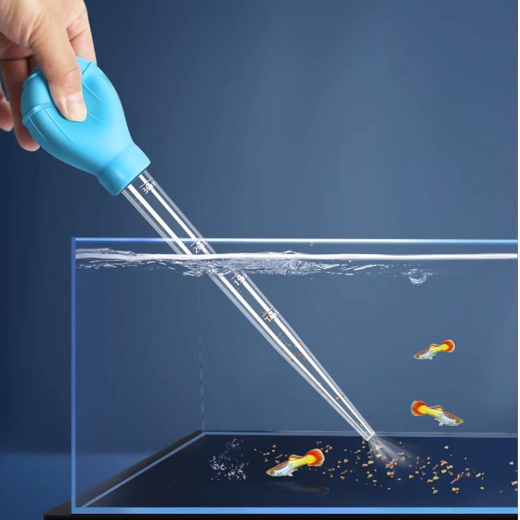 Компактный аквариумный сифон и кормушка: Очиститель для рыбы, креветок, черепах