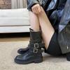Ретро британские ботинки Мартин женские ранняя осень новые толстый каблук пряжка ремня ботинки локомотивные ботинки универсальные платформа рыцарские ботинки