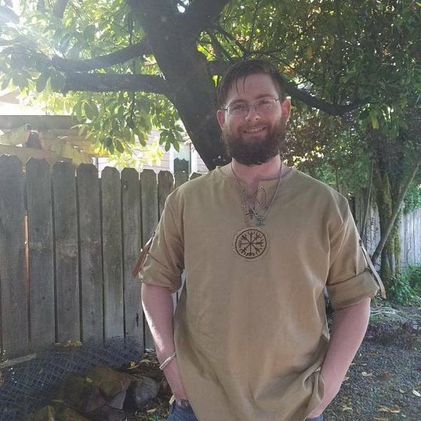 Medieval Men's Old-fashioned Tops Vintage Linen Shirt Ancient Viking Embroidery Retro Cosplay Costume Plus Size Long Sleeve T-shirt