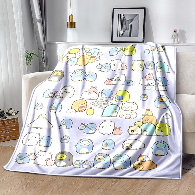 1pc Blanket Sumikko Gurashi Print Design, Lightweight Blanket for Sofa, Bed- Soft &Warm, Gift for All Seasons like Christmas, Halloween