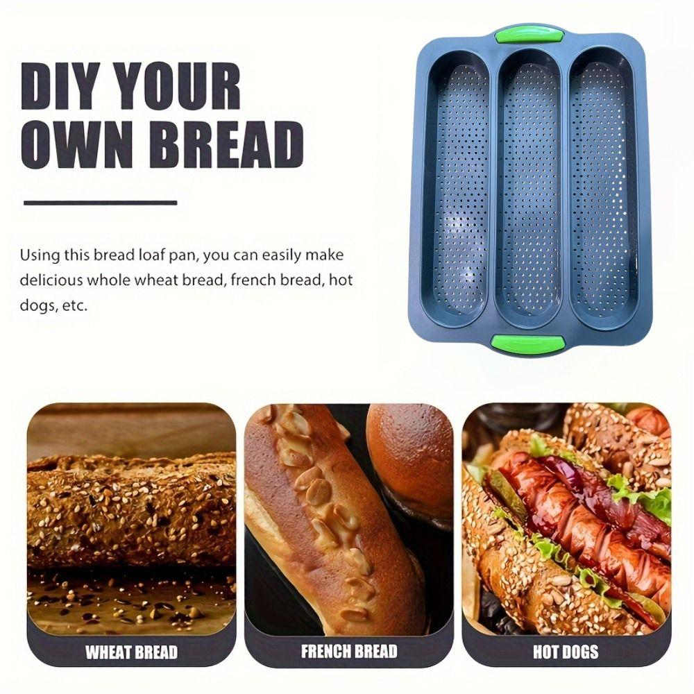 Silicone Perforated Bread Mold Non-stick Bake Mold DIY Baking Tool Baking Pan Tray  Sandwich