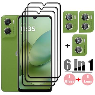6-в-1 Полное покрытие Стекло Для Motorola Moto G06 Закаленное Стекло Moto G06 Защитная пленка для экрана HD Защитная пленка для линзы телефона Moto G06