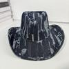 JYL TS DIY Выстиранная джинсовая шляпа-федора унисекс винтажная с кошачьими лапками хлопковый деним