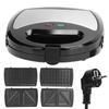 750W 3in1 Breakfast Machine DoubleSided Heating Sandwich Maker Electric Waffle Maker