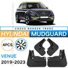 FOR Hyundai Venue 2019-2023 Mud Flaps Splash Guards Car Accessories Black ABS Set of 4 Pieces for Fender Mudguard